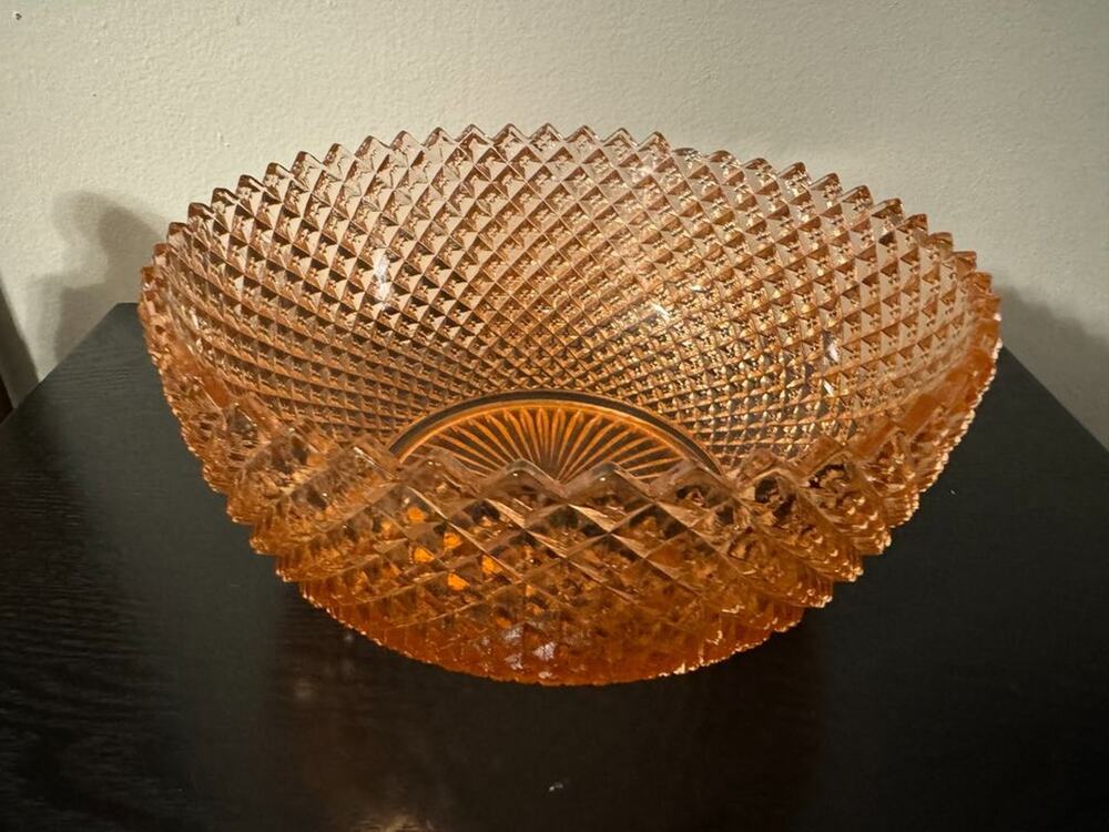 Vintage Anchor Hocking Miss America Pink Depression Glass Large Bowl